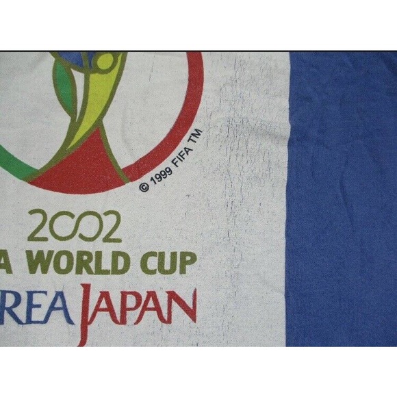VINTAGE World Cup Shirt Adult Large Blue White Korea 2002 Soccer Mens 00s * - Picture 4 of 11